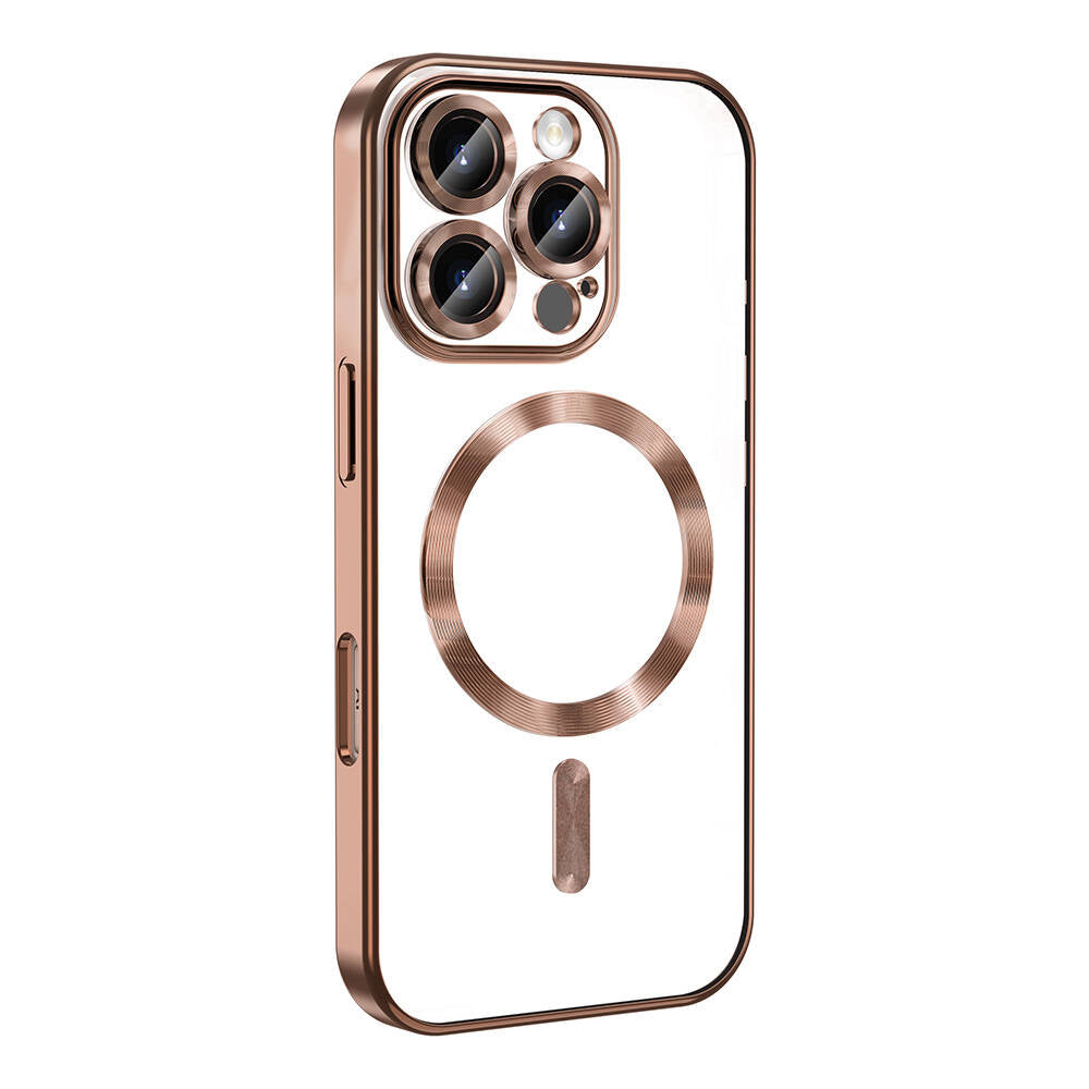 Apple iPhone 16 Pro Kılıf Kamera Korumalı Magsafe Wireless Şarj Özellikli Zore Demre Kapak Desert Titanyum