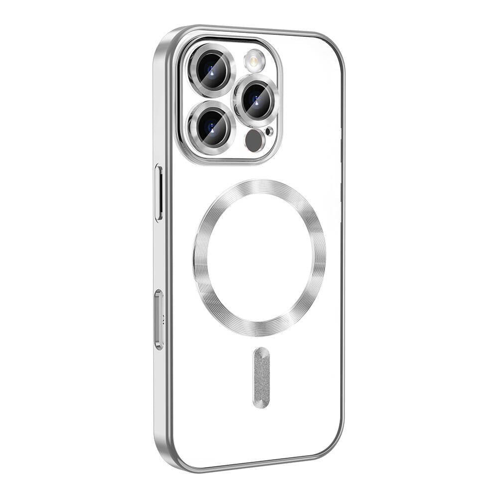 Apple iPhone 16 Pro Kılıf Kamera Korumalı Magsafe Wireless Şarj Özellikli Zore Demre Kapak Mavi