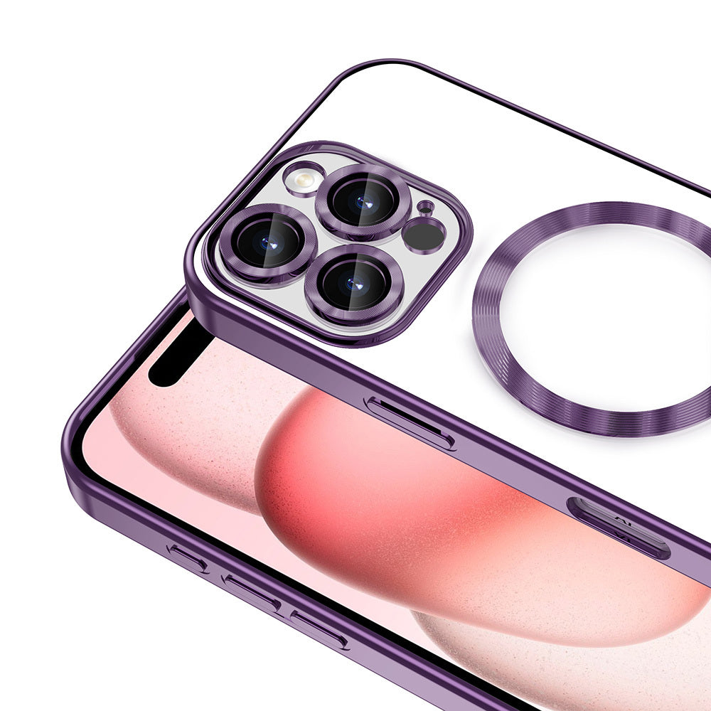 Apple iPhone 16 Pro Kılıf Kamera Korumalı Magsafe Wireless Şarj Özellikli Zore Demre Kapak Lila