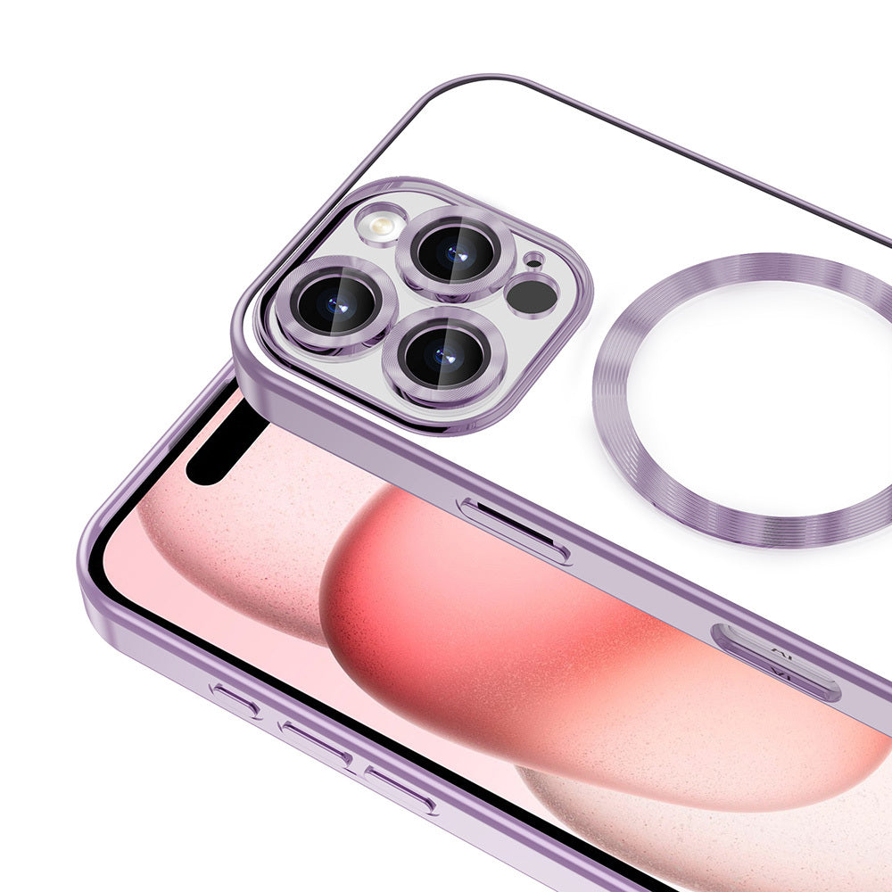 Apple iPhone 16 Pro Kılıf Kamera Korumalı Magsafe Wireless Şarj Özellikli Zore Demre Kapak Derin Mor