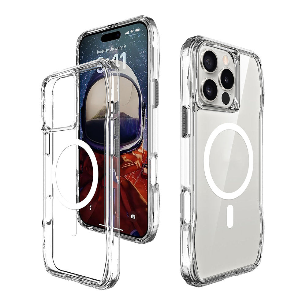 Apple iPhone 16 Pro Kılıf Magsafe Şarj Özellikli Airbagli Şeffaf Zore İncek Kapak Şeffaf