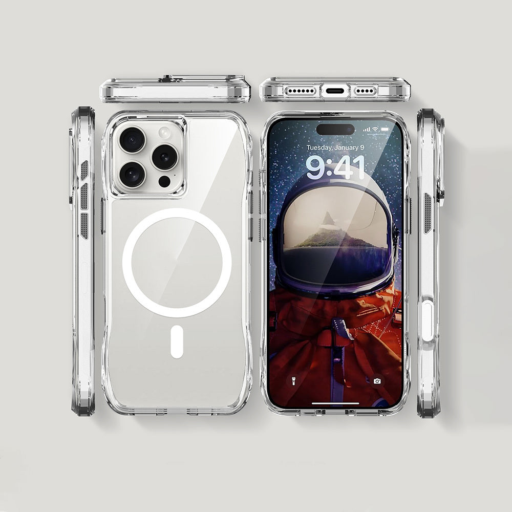Apple iPhone 16 Pro Kılıf Magsafe Şarj Özellikli Airbagli Şeffaf Zore İncek Kapak Şeffaf