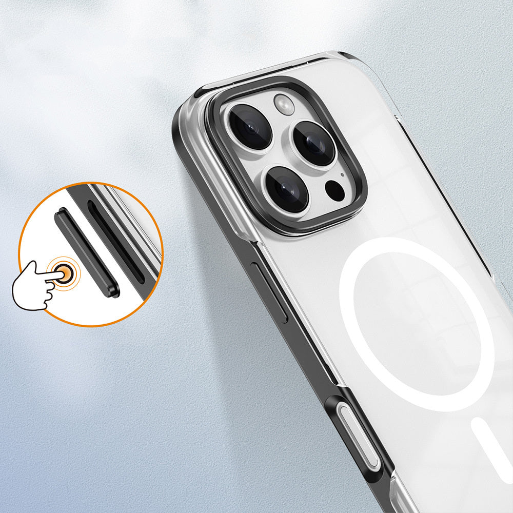 Apple iPhone 16 Pro Kılıf Magsafe Şarj Özellikli Çıkarılabilir Arka Yüzeyli Zore Polar Kapak Gold
