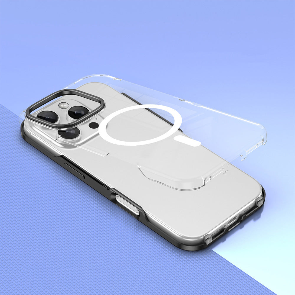 Apple iPhone 16 Pro Kılıf Magsafe Şarj Özellikli Çıkarılabilir Arka Yüzeyli Zore Polar Kapak Gold