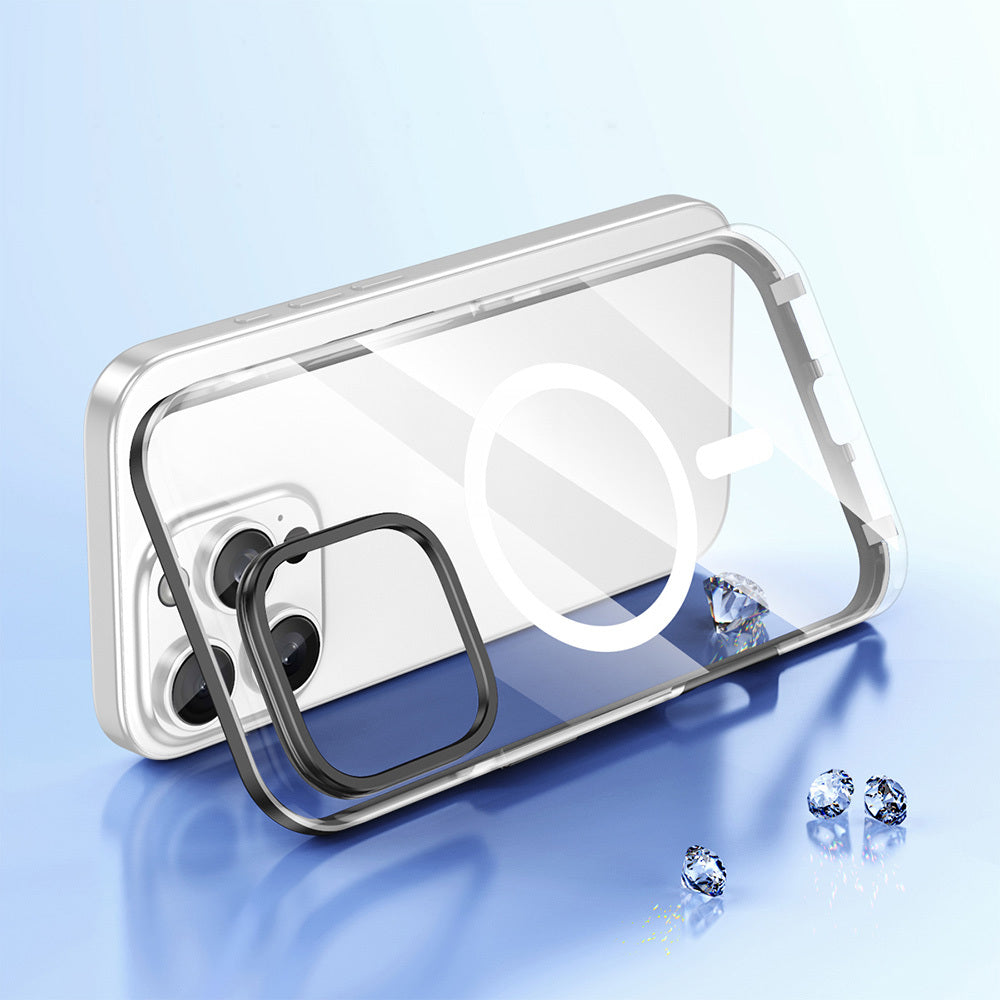 Apple iPhone 16 Pro Kılıf Magsafe Şarj Özellikli Çıkarılabilir Arka Yüzeyli Zore Polar Kapak Gold