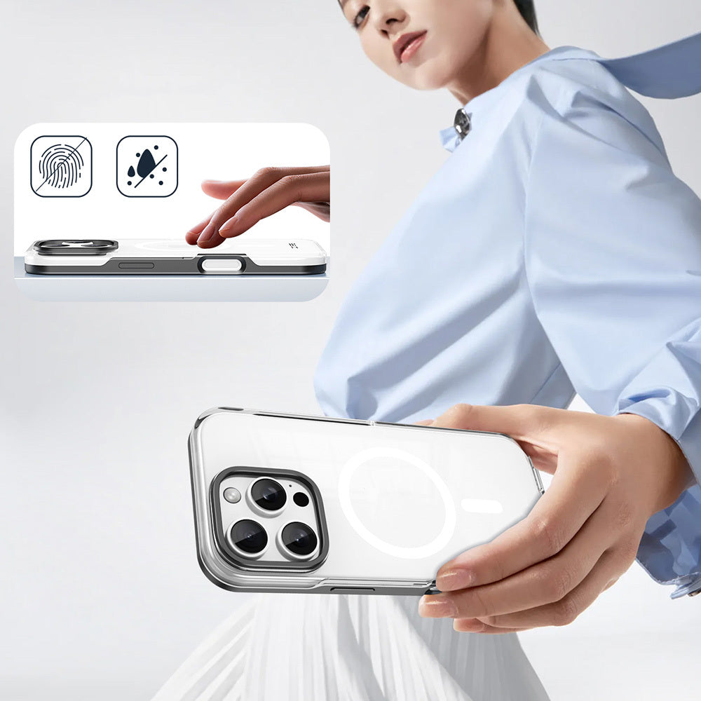 Apple iPhone 16 Pro Kılıf Magsafe Şarj Özellikli Çıkarılabilir Arka Yüzeyli Zore Polar Kapak Gold