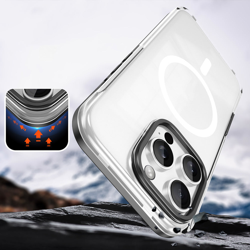 Apple iPhone 16 Pro Kılıf Magsafe Şarj Özellikli Çıkarılabilir Arka Yüzeyli Zore Polar Kapak Gold