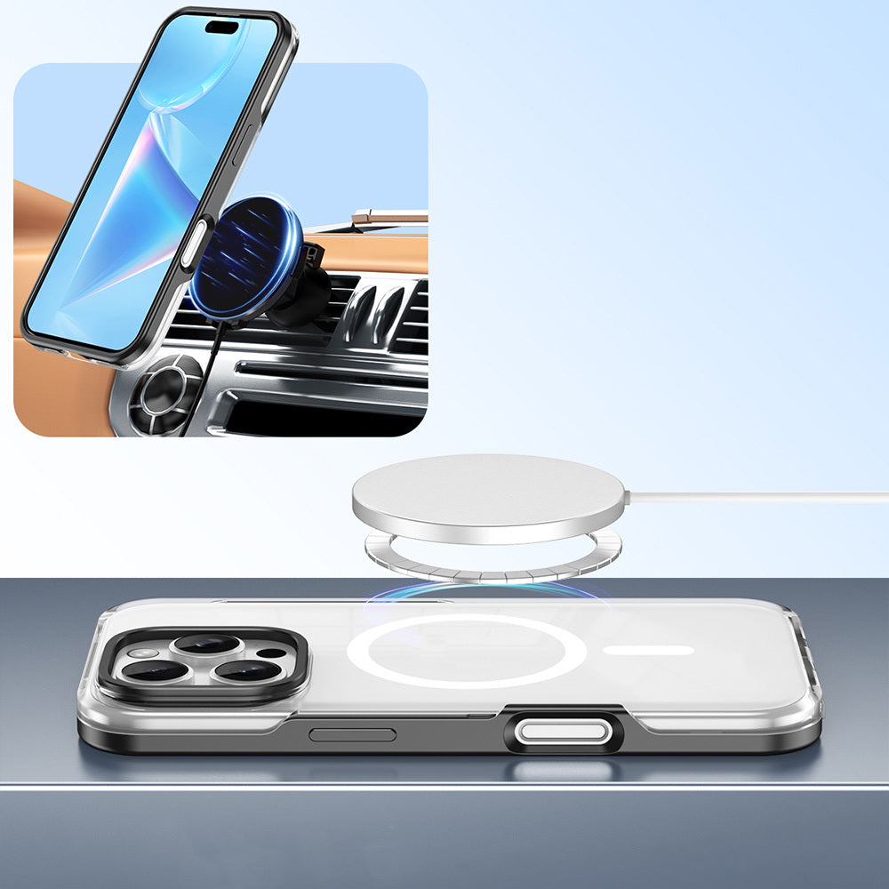 Apple iPhone 16 Pro Kılıf Magsafe Şarj Özellikli Çıkarılabilir Arka Yüzeyli Zore Polar Kapak Siyah