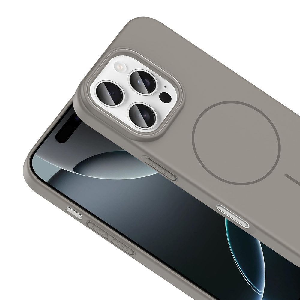 Apple iPhone 16 Pro Kılıf Magsafe Şarj Özellikli Zore Ruby Sert Kapak Mürdüm