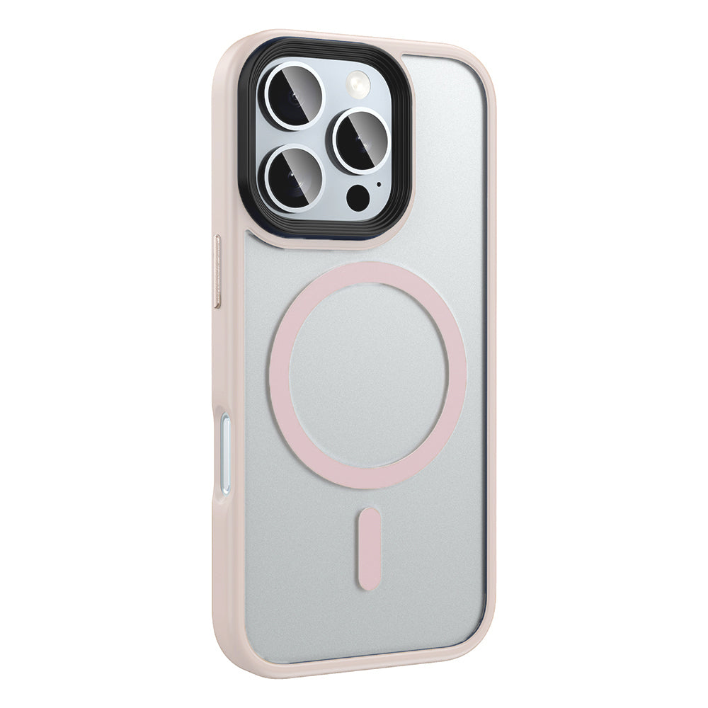 Apple iPhone 16 Pro Kılıf Mat Arka Yüzey Wireless Şarj Özellikli Zore Flet Magsafe Kapak Titanyum-Gri