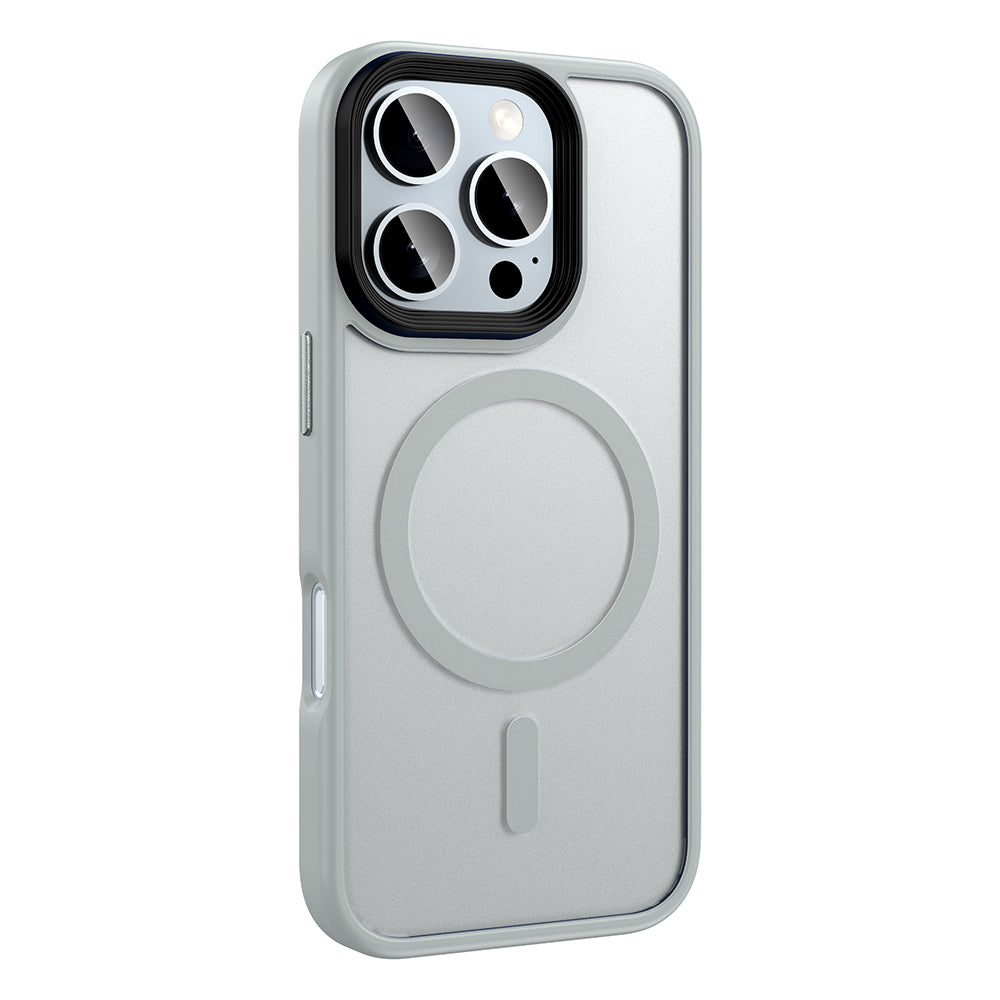 Apple iPhone 16 Pro Kılıf Mat Arka Yüzey Wireless Şarj Özellikli Zore Flet Magsafe Kapak Yeşil