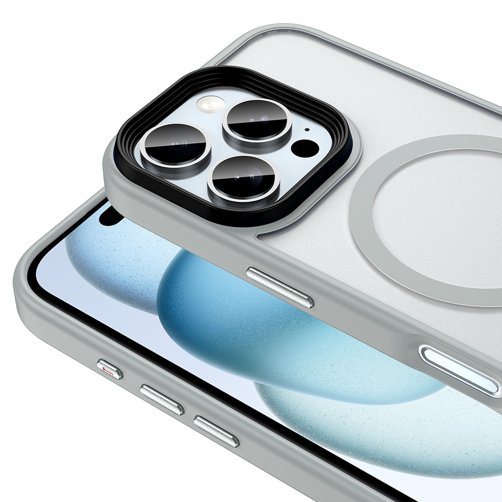 Apple iPhone 16 Pro Kılıf Mat Arka Yüzey Wireless Şarj Özellikli Zore Flet Magsafe Kapak Siyah