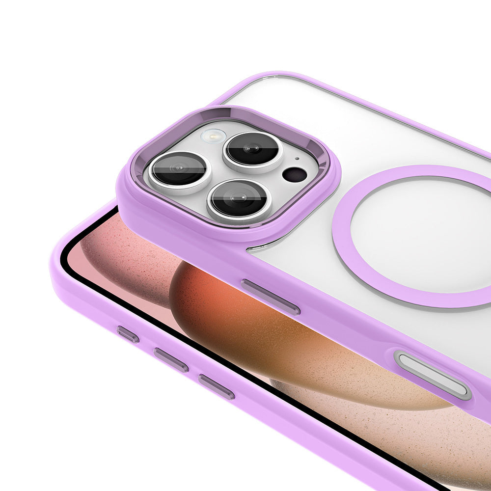 Apple iPhone 16 Pro Kılıf Wireless Şarj Özellikli Zore Krom Magsafe Silikon Kapak Yeşil