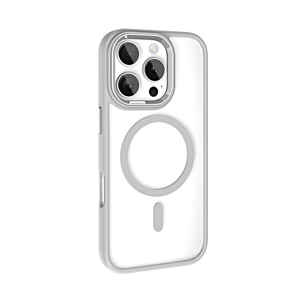 Apple iPhone 16 Pro Kılıf Wireless Şarj Özellikli Zore Krom Magsafe Silikon Kapak Yeşil