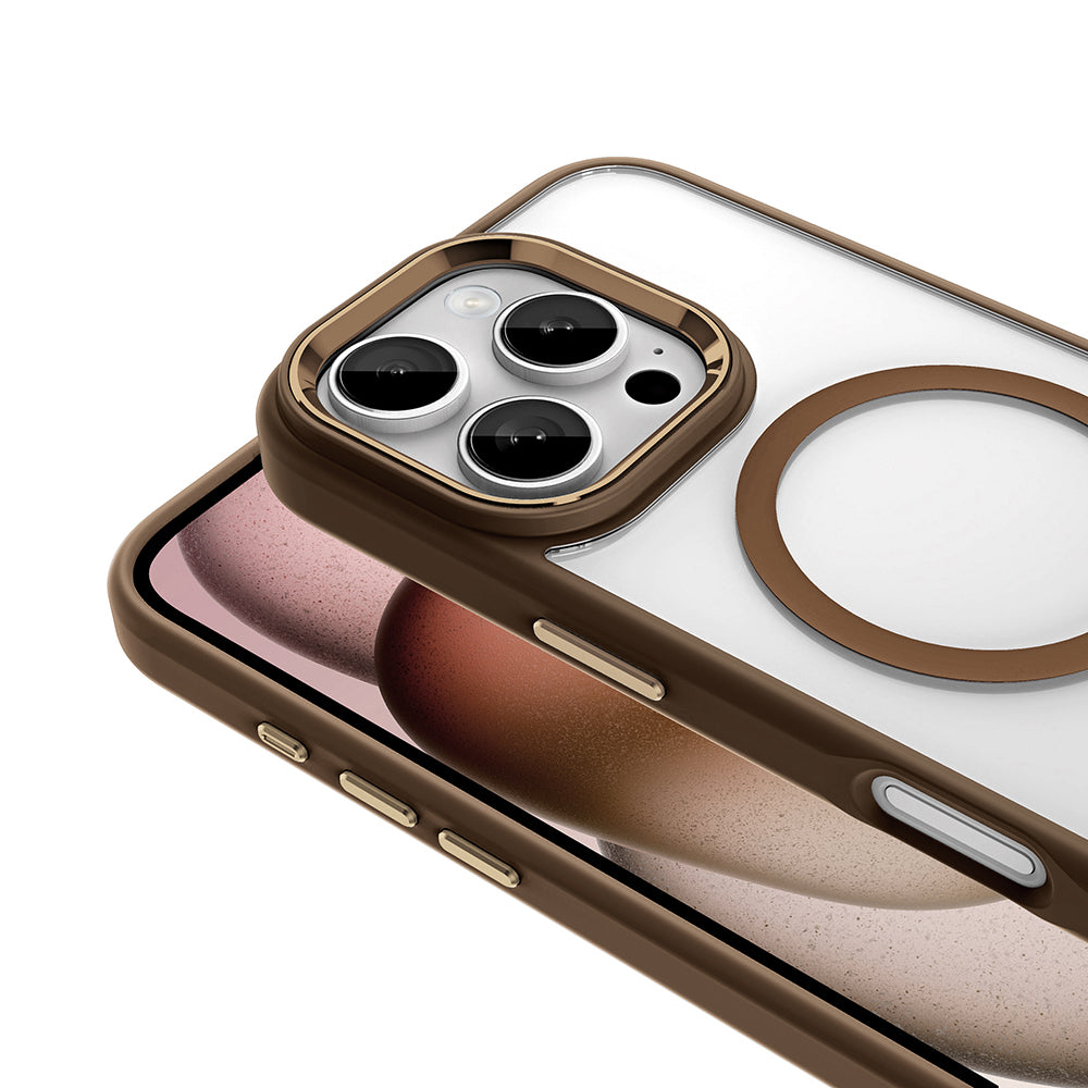 Apple iPhone 16 Pro Kılıf Wireless Şarj Özellikli Zore Krom Magsafe Silikon Kapak Titanyum-Gri