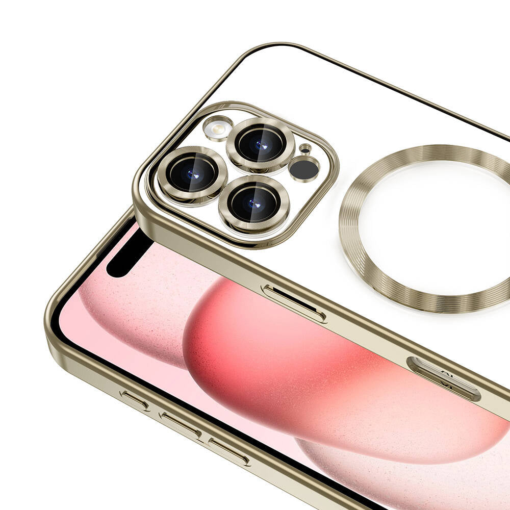 Apple iPhone 16 Pro Max Kılıf Kamera Korumalı Magsafe Wireless Şarj Özellikli Zore Demre Kapak Gümüş