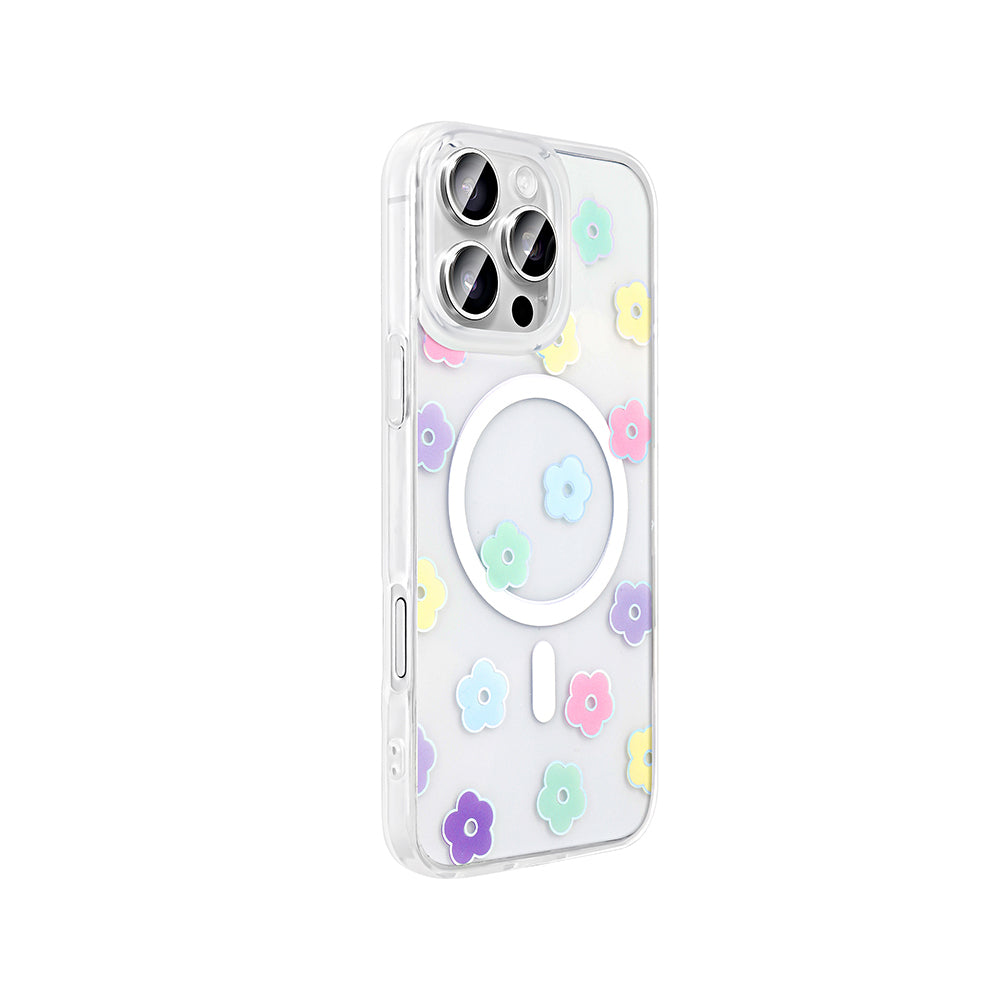 Apple iPhone 16 Pro Max Kılıf M-Safe Şarj Özellikli Şeffaf Zore Folk Sert Kapak Sevimli Köpek