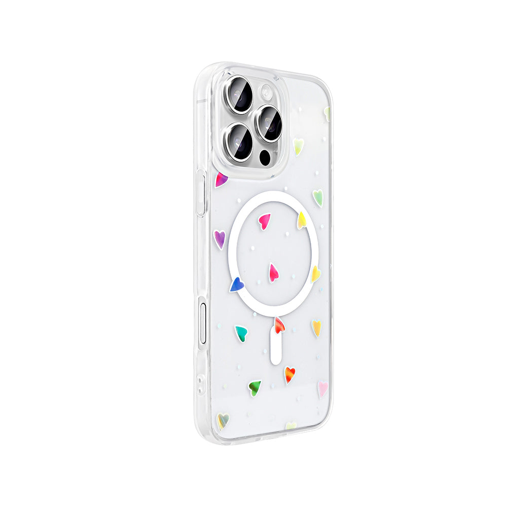 Apple iPhone 16 Pro Max Kılıf M-Safe Şarj Özellikli Şeffaf Zore Folk Sert Kapak Sevimli Köpek