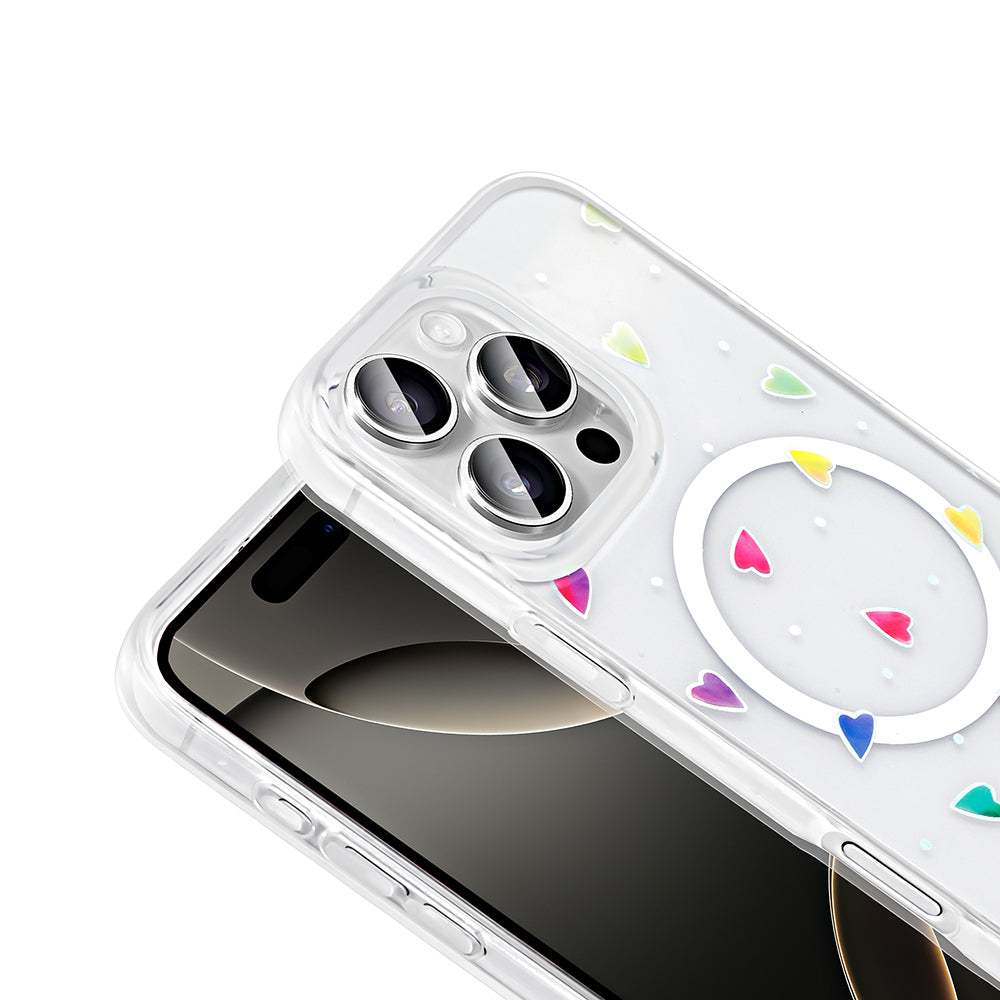 Apple iPhone 16 Pro Max Kılıf M-Safe Şarj Özellikli Şeffaf Zore Folk Sert Kapak Sevimli Köpek