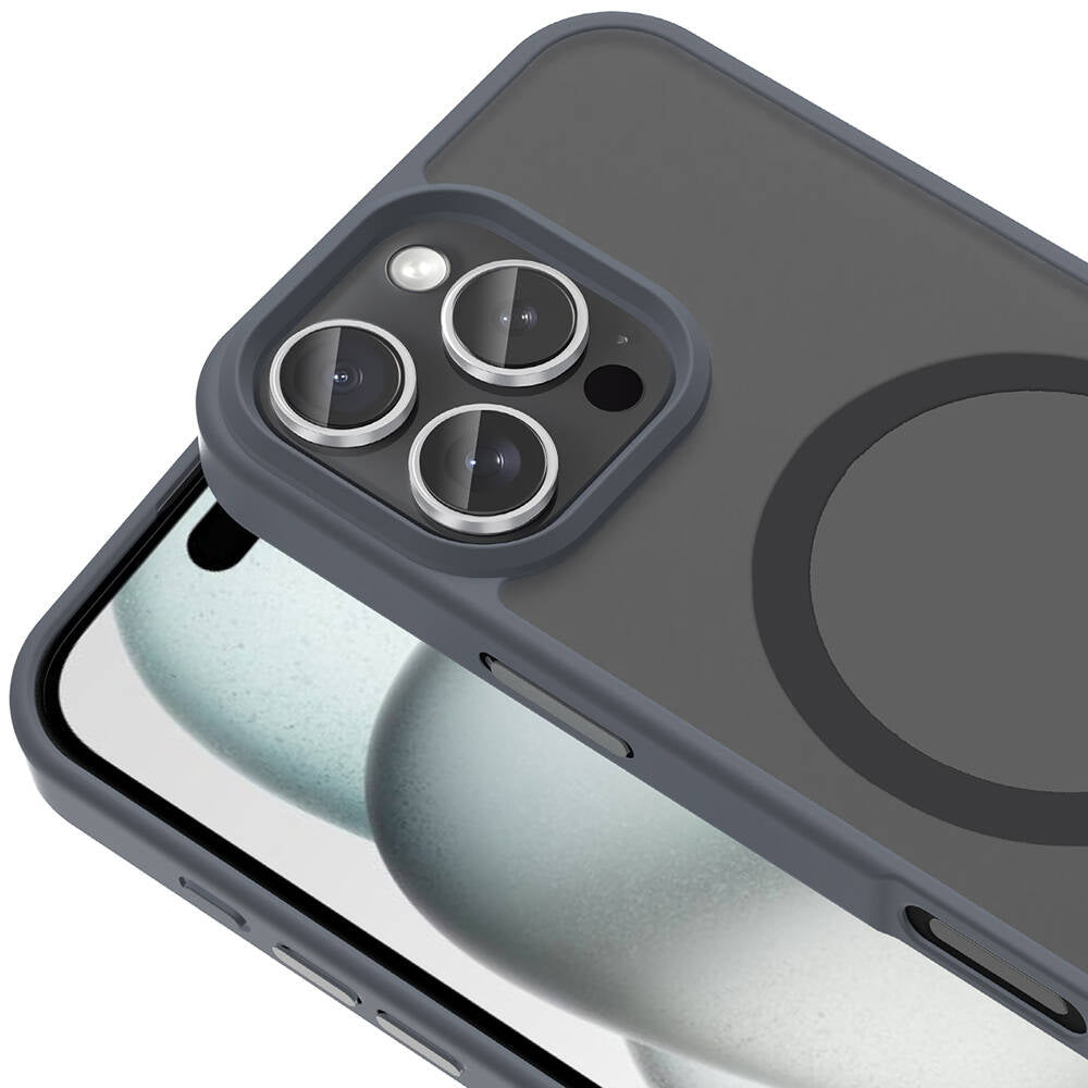 Apple iPhone 16 Pro Max Kılıf Magsafe Şarj Özellikli Mat Arka Yüzey Zore Sio Kapak Mavi
