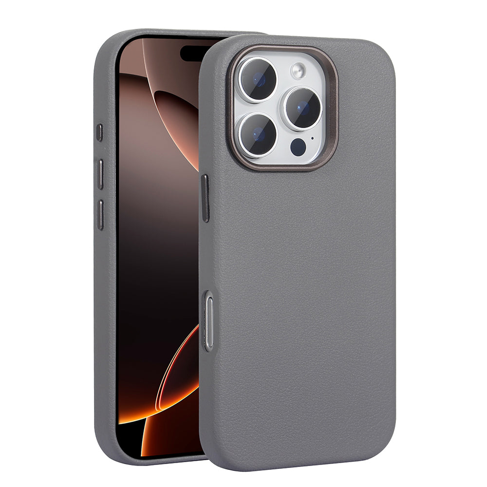 Apple iPhone 16 Pro Max Kılıf Magsafe Şarj Özellikli PU Deri Zore Adora Kapak Desert Titanyum