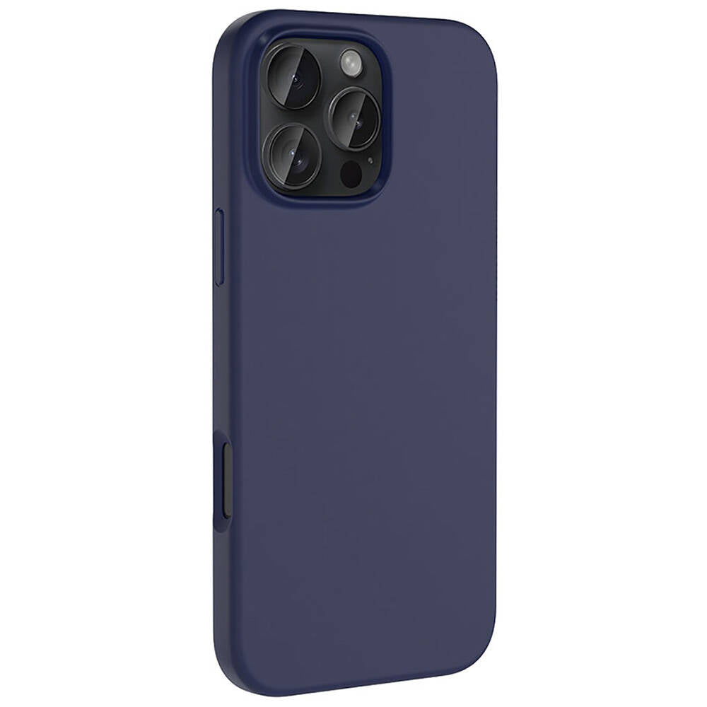 Apple iPhone 16 Pro Max Kılıf Magsafe Şarj Özellikli Sıvı Teknolojili Silinebilir Sert Zore Kivi Kapak Lacivert
