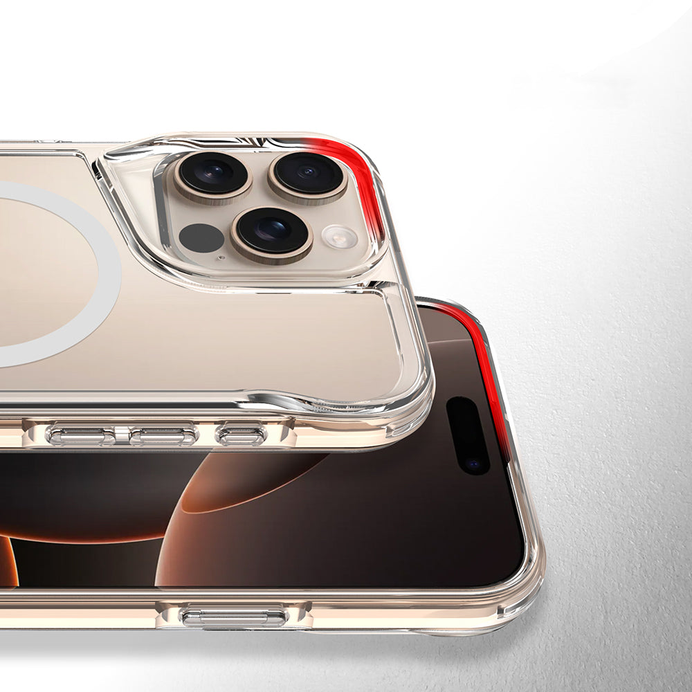 Apple iPhone 16 Pro Max Kılıf Magsafe Şarj Özellikli Zore T-Max Standlı Kapak Şeffaf