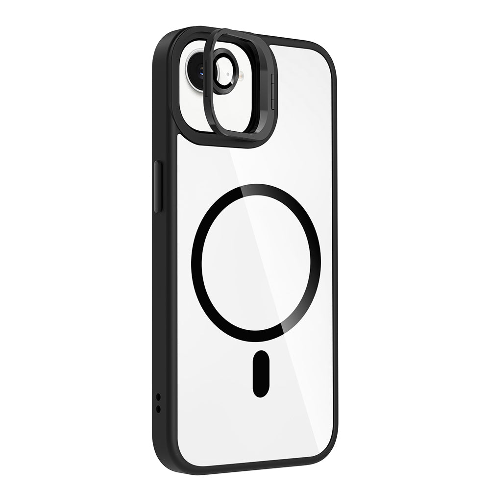 Apple iPhone 16E Kılıf Standlı ve Kamera Lens Hediyeli M-Safe Şarj Özellikli Zore Etro Kapak Desert Titanyum