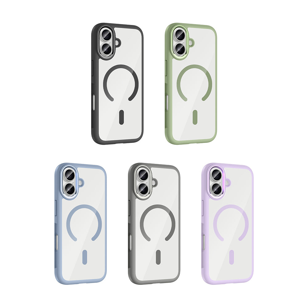 Apple iPhone 17 Kılıf M-Safe Şarj Özellikli Metal Kamera Çerçeveli Zore Tiko Kapak Lila