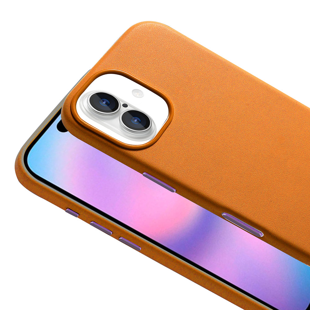 Apple iPhone 17 Kılıf M-safe Şarj Özellikli PU Deri Görünümlü Zore Kupra Kapak Pembe