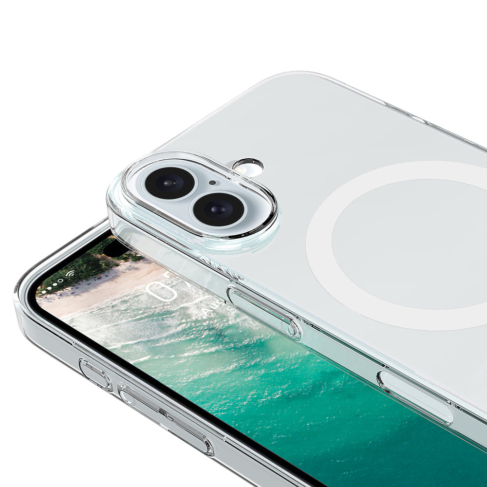 Apple iPhone 17 Kılıf Zore M-safe Şarj Özellikli Şeffaf Kamera Çerçeveli Porto Kapak Şeffaf