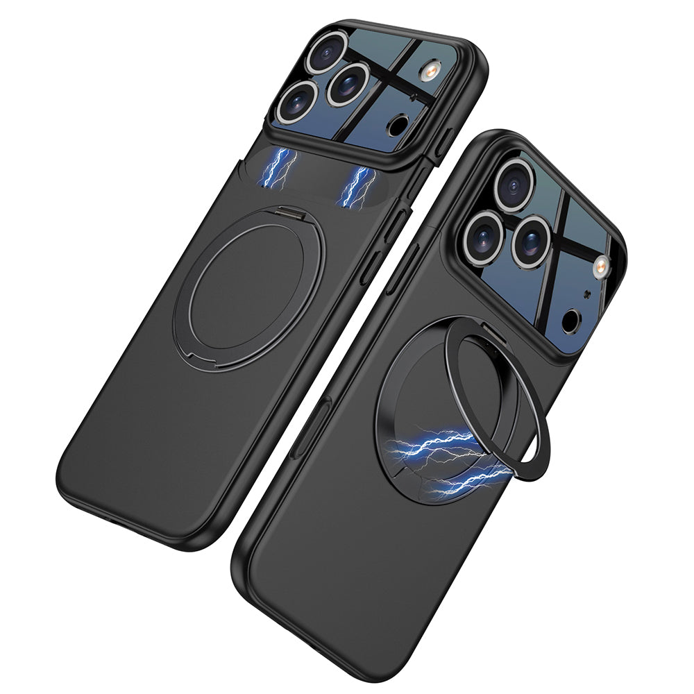 Apple iPhone 17 Pro Kılıf M-safe Şarj Özellikli 360 Derece Standlı Çift Parçalı Zore Torino Kapak