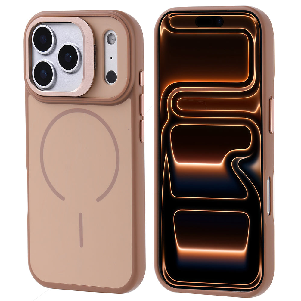 Apple iPhone 17 Pro Max Kılıf M-safe Şarj Özellikli Kamera Standlı Zore Notron Kapak