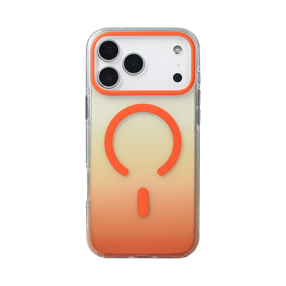 Apple iPhone 17 Pro Max Kılıf M-safe Şarj Özellikli Transparan Renk Geçişli Zore Toros Kapak Gold