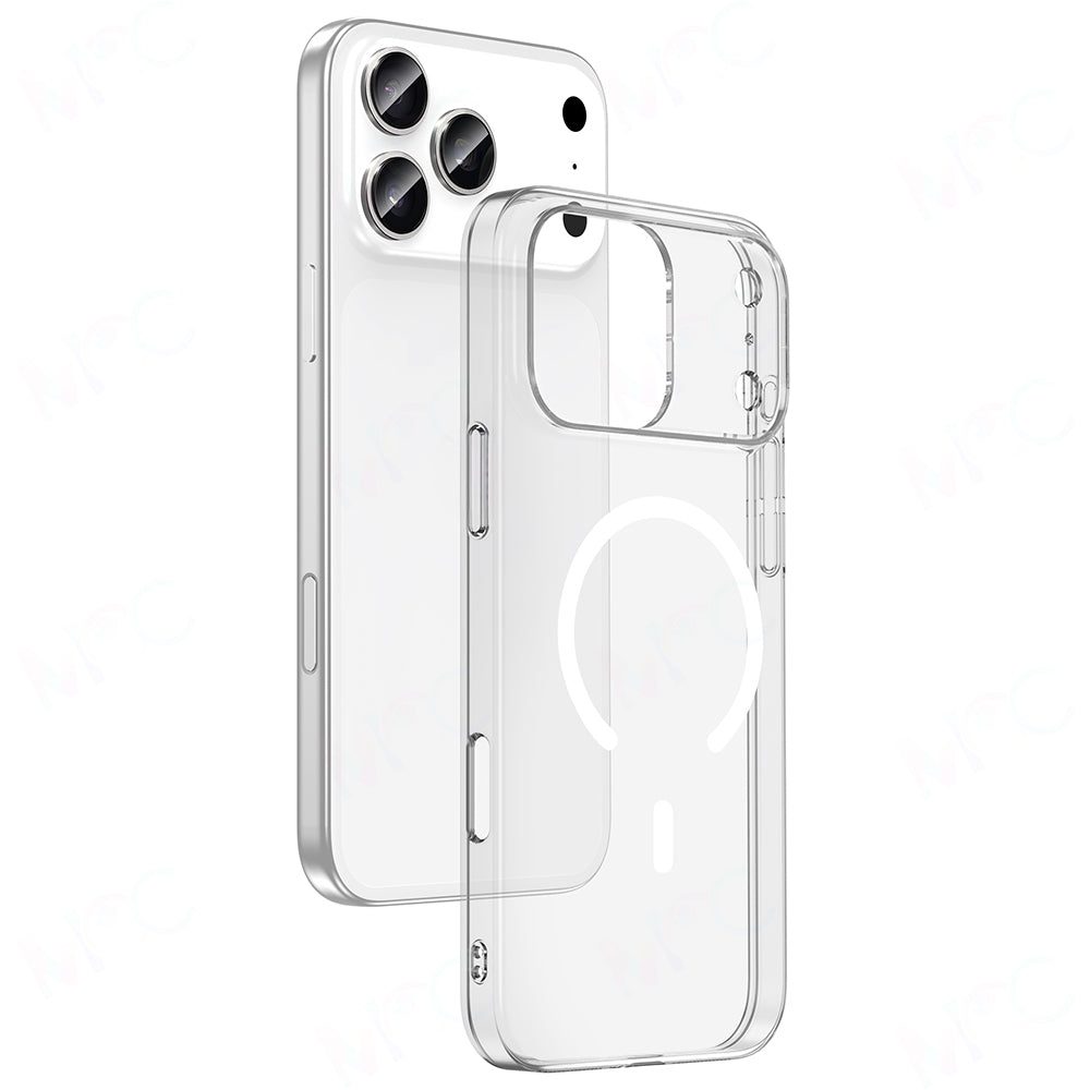 Apple iPhone 17 Pro Max Kılıf Zore M-safe Şarj Özellikli Şeffaf Kamera Çerçeveli Porto Kapak Şeffaf