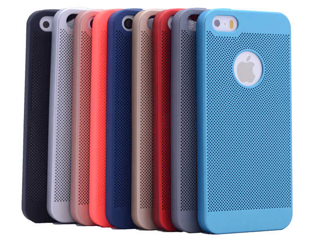 Apple iPhone 5 Kılıf Zore Delikli Rubber Kapak Rose Gold