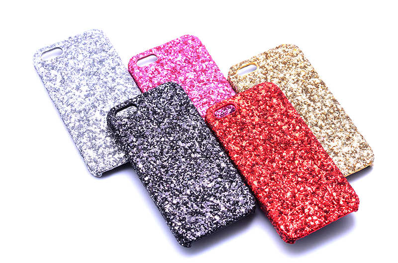 Apple iPhone 5 Kılıf Zore Caselogy Simli Kapak Pembe