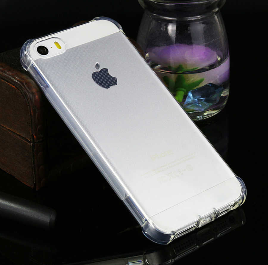 Apple iPhone 5 Kılıf Zore Nitro Anti Shock Silikon Renksiz