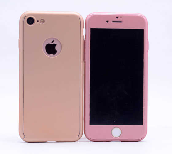 Apple iPhone 6 Kılıf Zore 360 3 Parçalı Rubber Kapak Rose Gold