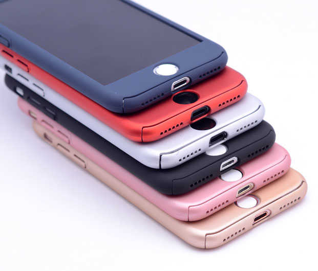 Apple iPhone 6 Kılıf Zore 360 3 Parçalı Rubber Kapak Gold