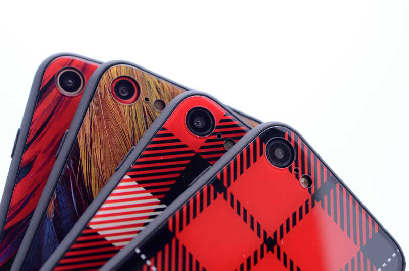 Apple iPhone 6 Kılıf Zore Ebruli Cam Kapak NO4