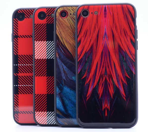 Apple iPhone 6 Kılıf Zore Ebruli Cam Kapak NO4