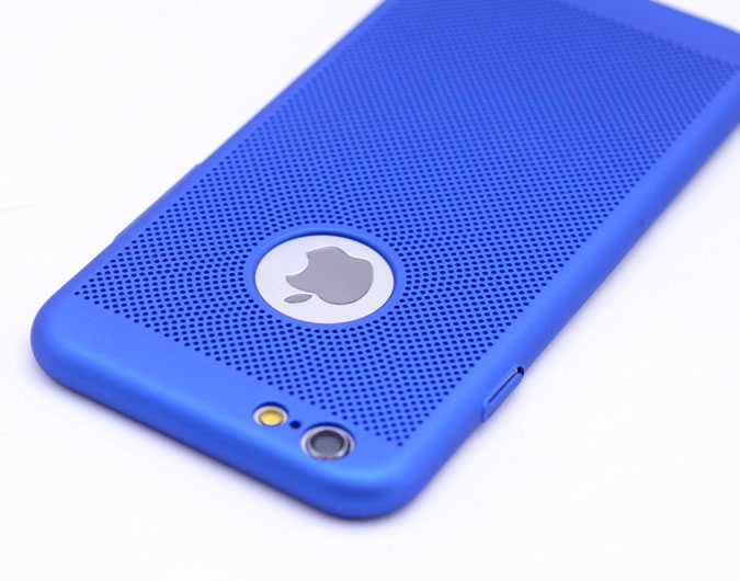 Apple iPhone 6 Plus Kılıf Zore Delikli Rubber Kapak Mavi