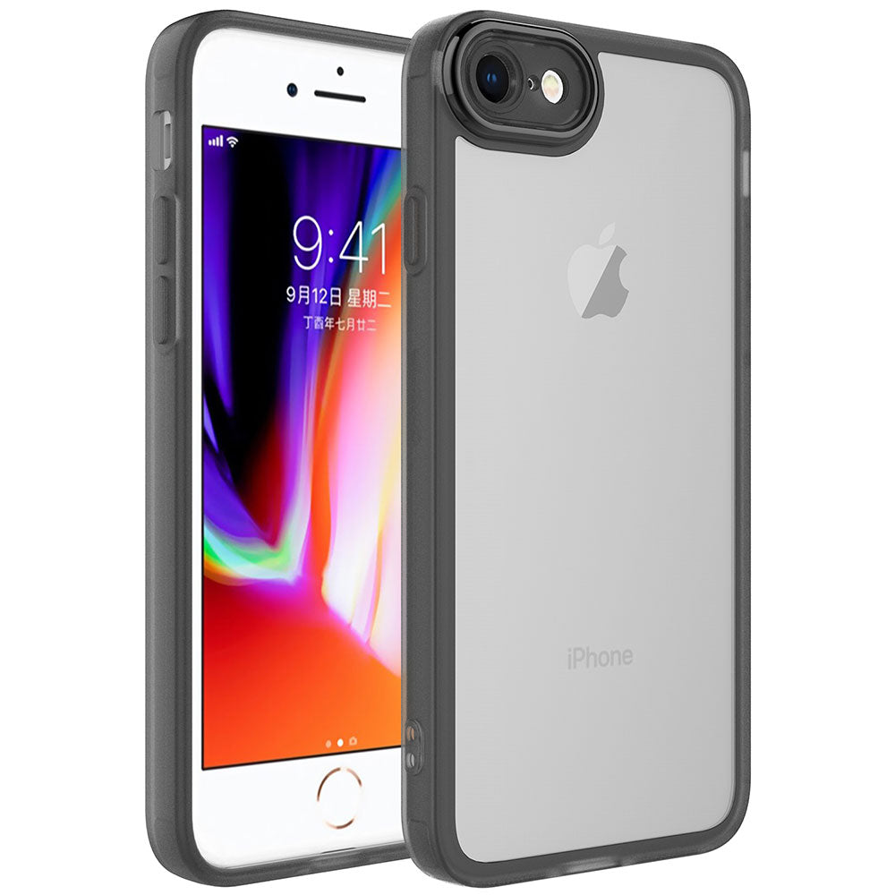 Apple iPhone 7 Kılıf Kamera Korumalı Transparan Zore Post Kapak Siyah