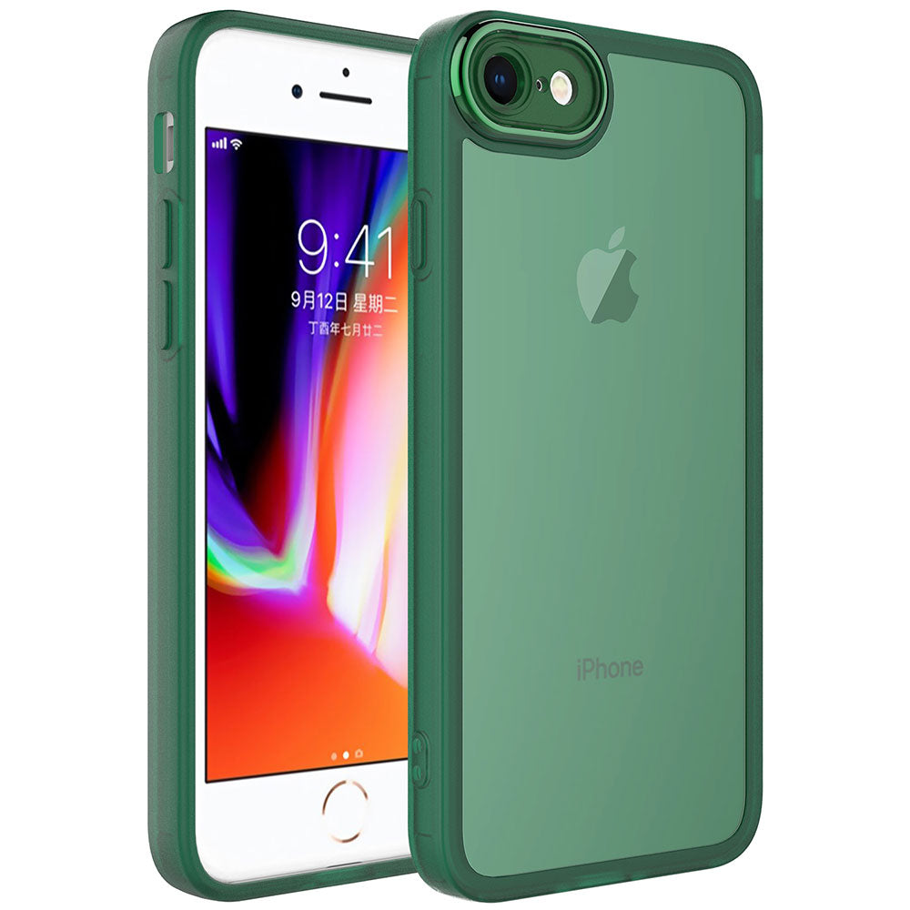 Apple iPhone 7 Kılıf Kamera Korumalı Transparan Zore Post Kapak Koyu Yeşil