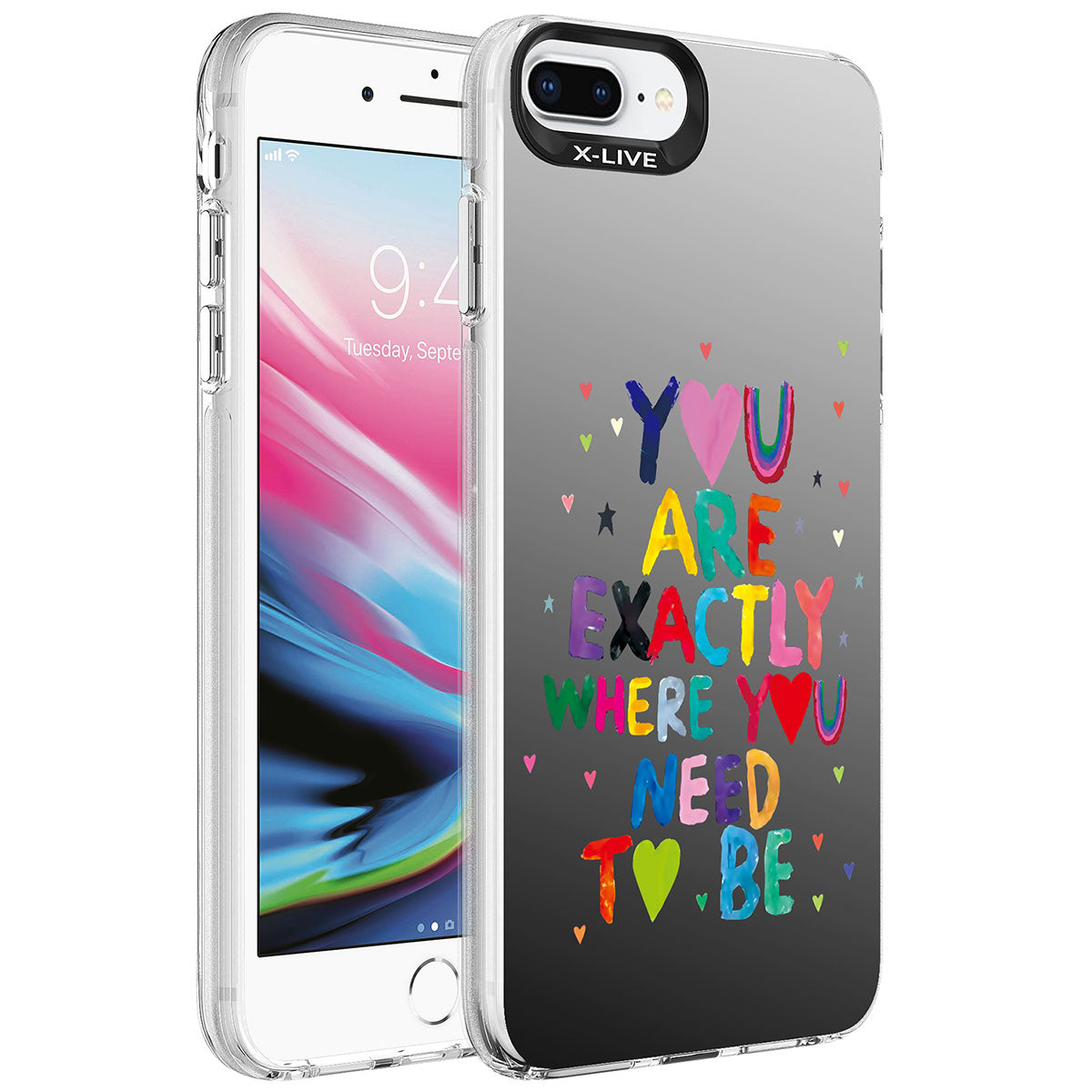 Apple iPhone 7 Plus Kılıf Desenli Zore Silver Sert Kapak You