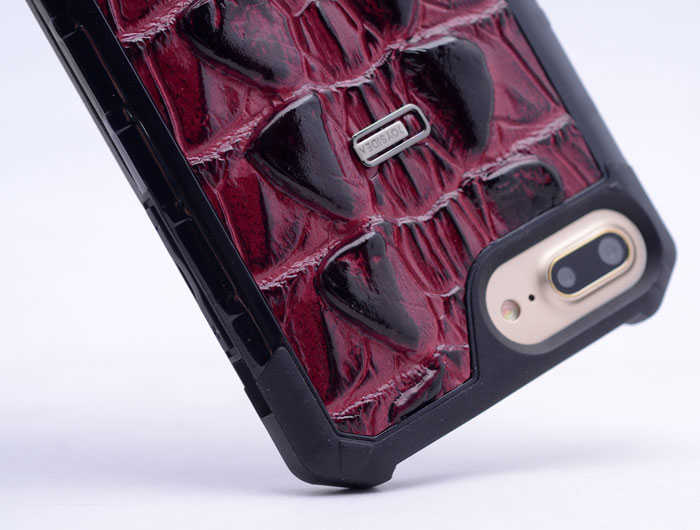 Apple iPhone 7 Plus Kılıf Zore Crocow Kapak Bordo