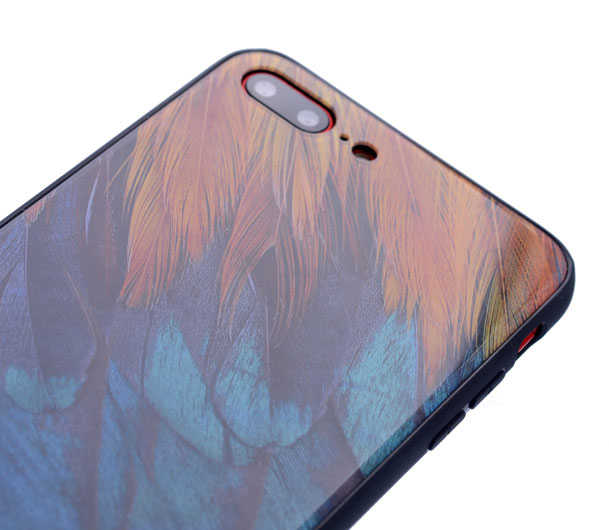 Apple iPhone 7 Plus Kılıf Zore Ebruli Cam Kapak NO3