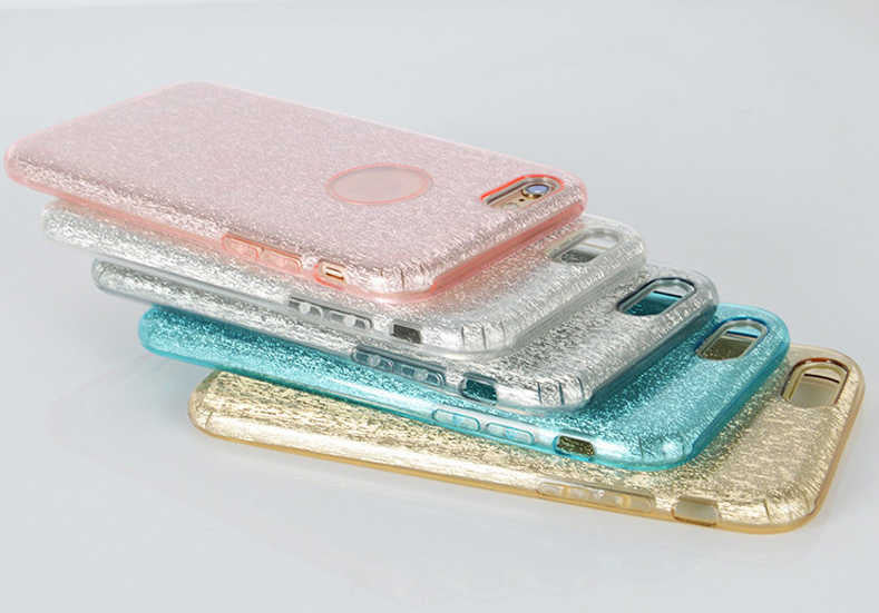 Apple iPhone 8 Kılıf Zore Shining Silikon Mor