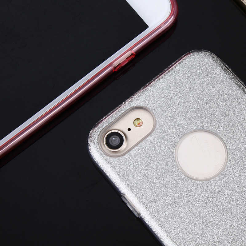 Apple iPhone 8 Kılıf Zore Shining Silikon Gümüş